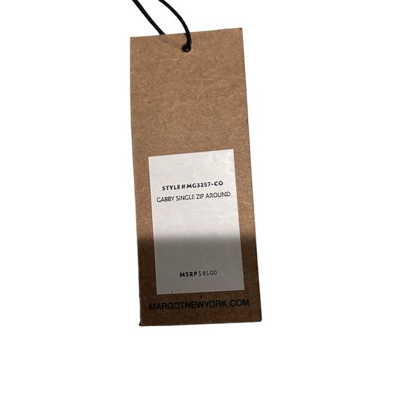 MARGOT New York Gabby Tan Genuine Leather Zip Around Wallet Wristlet. NWT - Picture 5 of 5